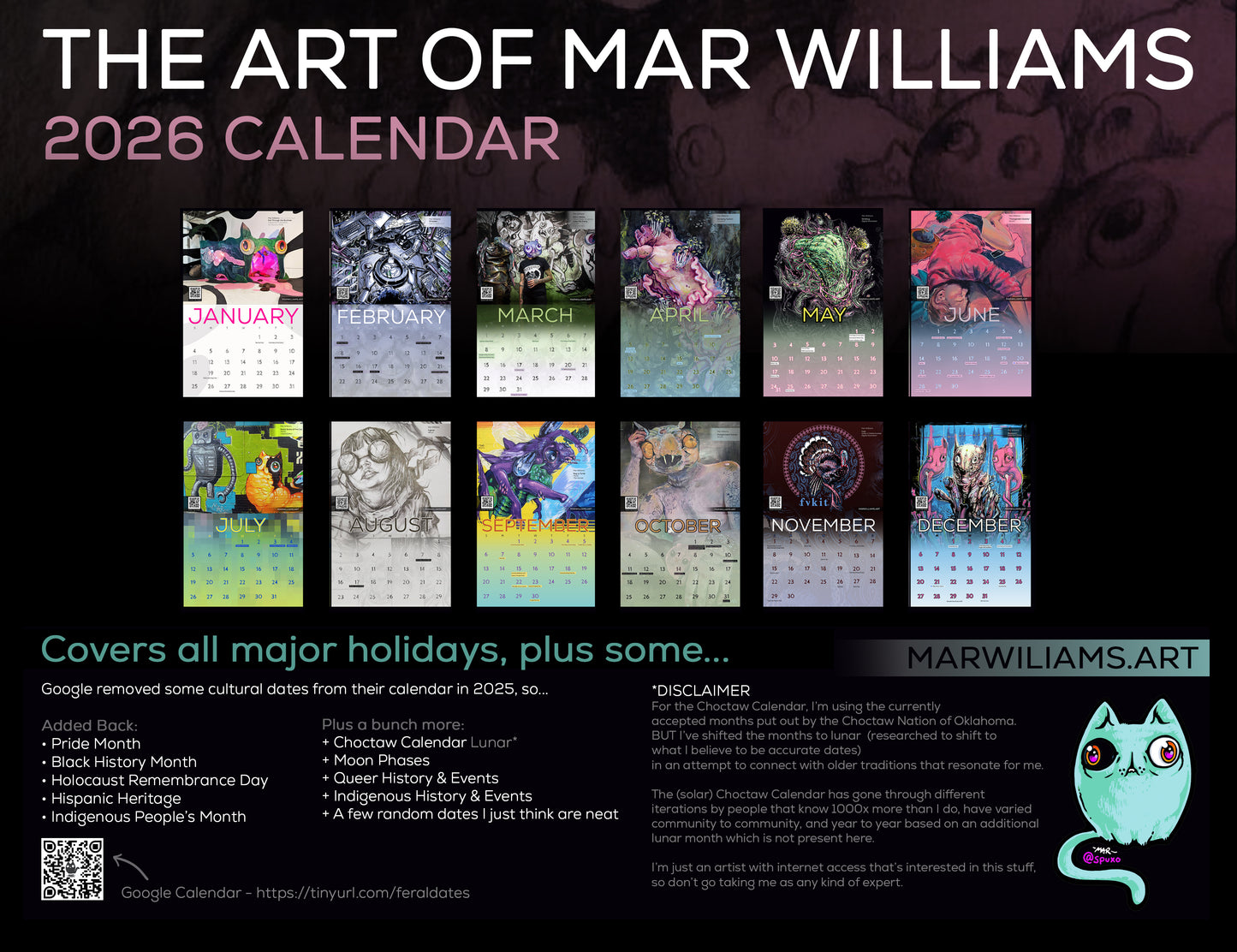 2026 Calendar - The Art of Mar Williams