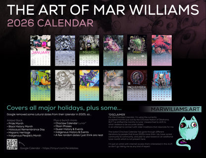 2026 Calendar - The Art of Mar Williams